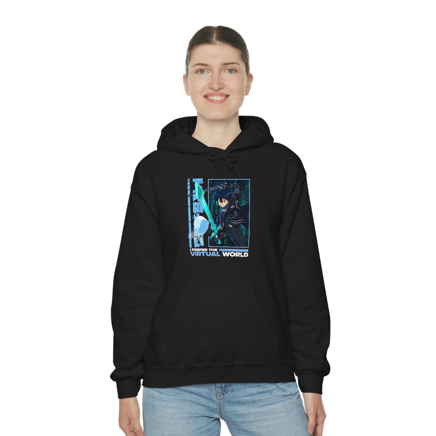 Otakuzoid - Hoodie - I prefer the Digital World - Anime, Manga, Games, Otaku, Weeb, Sword Art Online