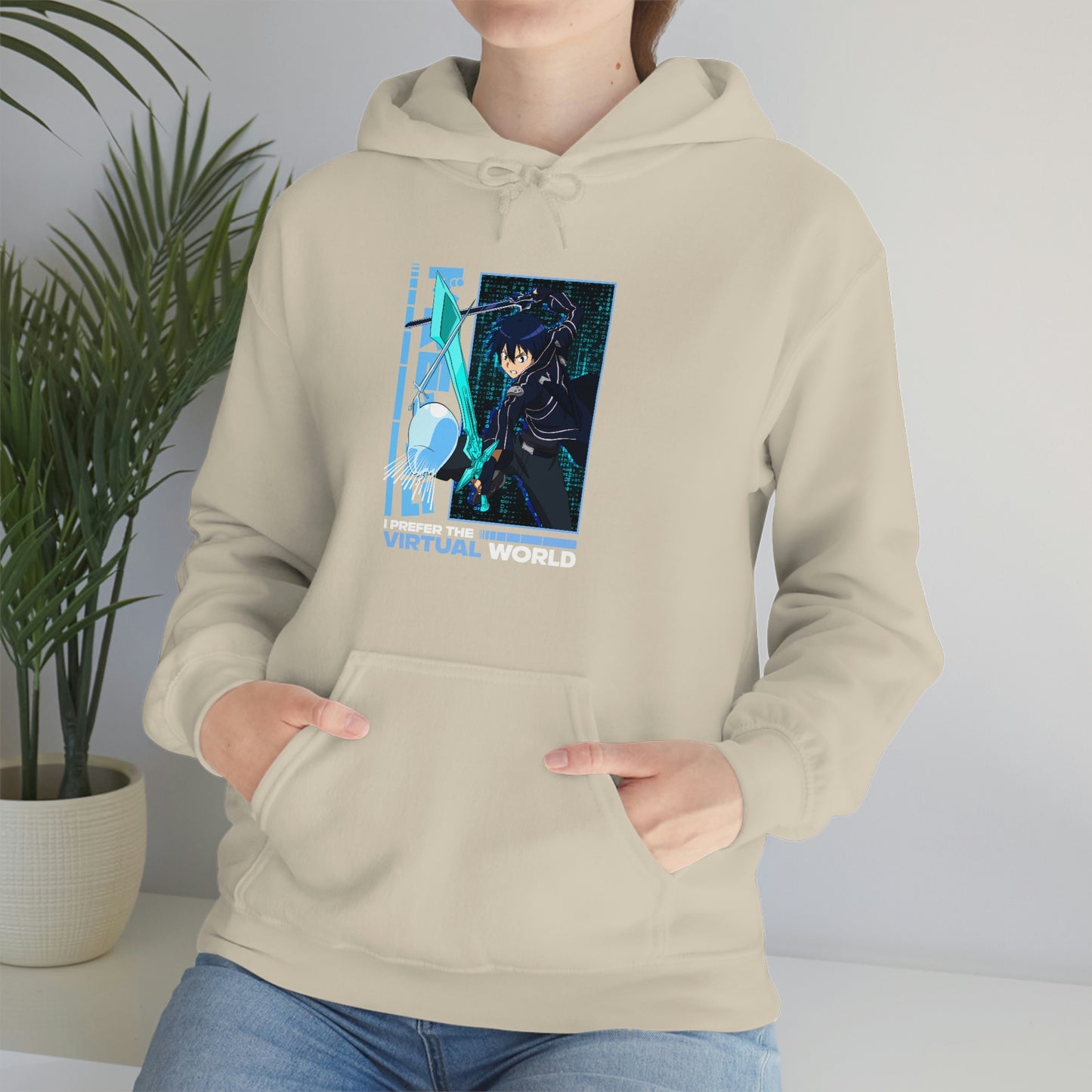 Otakuzoid - Hoodie - I prefer the Digital World - Anime, Manga, Games, Otaku, Weeb, Sword Art Online