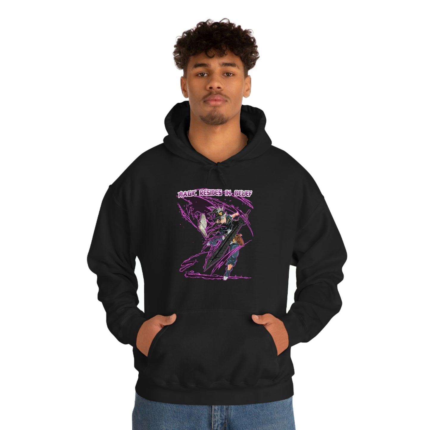 Otakuzoid - Hoodie - Magic Resides in Belief - Anime, Manga, Games, Otaku, Weeb, Black Clover