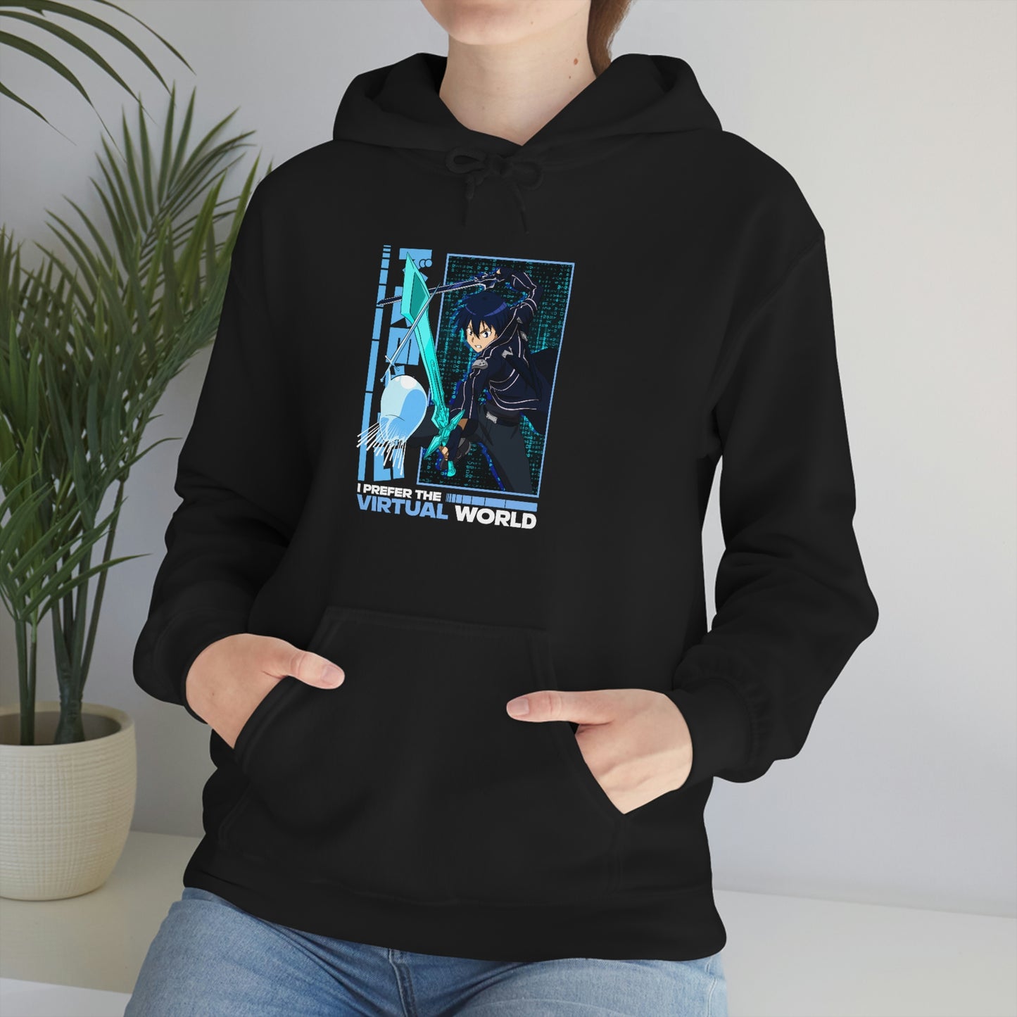 Otakuzoid - Hoodie - I prefer the Digital World - Anime, Manga, Games, Otaku, Weeb, Sword Art Online