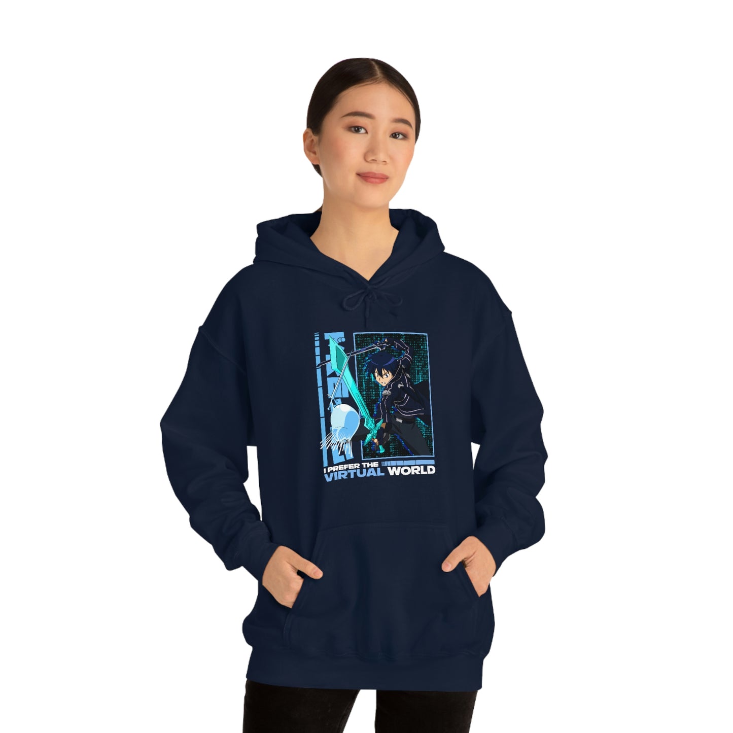 Otakuzoid - Hoodie - I prefer the Digital World - Anime, Manga, Games, Otaku, Weeb, Sword Art Online